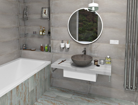 AVICE blat pod umywalkę 80x50cm, grubość 5cm, dąb Rover