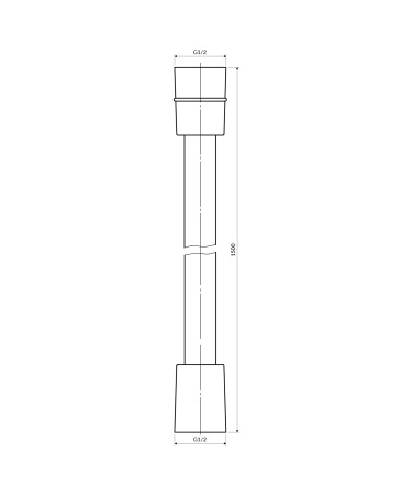 wąż prysznicowy, 150 cm, czarny mat