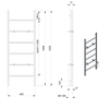 BARBO elektryczna suszarka na ręczniki, kwadratowa, 600x1600mm, 160 W, czarny mat
