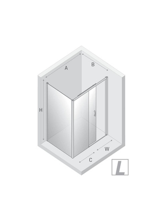 Kabina prysznicowa PRIME LIGHT GOLD 1D prostokątna L 100x75x200 szkło czyste 6mm Active Shield 2.0
