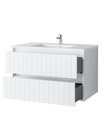 Szafka łazienkowa z umywalką 80 cm, biały mat MELITO 002-SU80-01+UP4530-800