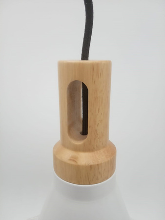 Lampa wisząca NORDIC WOODY biało drewniana 25 cm