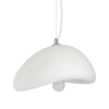 Lampa wisząca STONE 30 cm - biała lampa w stylu japandi