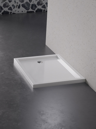 Brodzik NEW CANTARE prostokątny 130x80x4,5 obudowa zintegrowana gł. 2,5 cm, o90