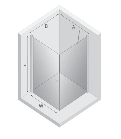 Kabina prysznicowa NEW SOLEO 1D kwadratowa U 70x75x195 szkło czyste 6mm Active Shield 2.0