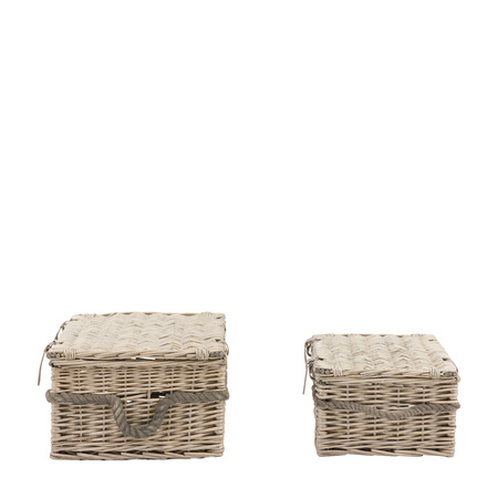 Rivra Lidded Baskets Natural S/2 540x360x220mm