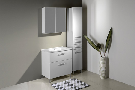 VEGA Szafka wysoka z koszem, 40x184x31cm, biała