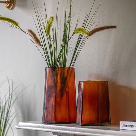 Organic Faceted Hurricane Amber H200mm