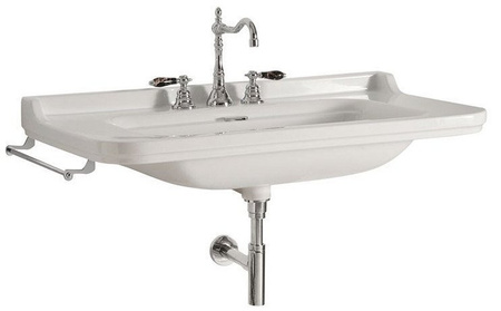 WALDORF umywalka ceramiczna 80x55cm, z 3 otworami na baterię, biały