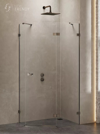 KABINA AVEXA GUNMETAL BRUSHED PIĘCIOKĄTNA L 100x80x200 CZYSTE 6mm ACTIVE SHIELD