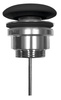 Odplyw umywalkowy, 5/4'', click-clack, korek ceramiczny, 5-65mm, czarny mat