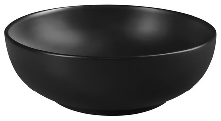 RONDANE umywalka ceramiczna nablatowa, średnica 41cm, czarny mat