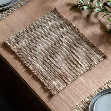 Striped Jute Placemats 4pk 350x450mm