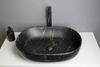 CALEO umywalka ceramiczna nablatowa, 60x42cm, marmur portoro