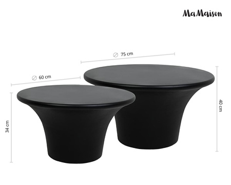 MaMaison zestaw stolików kawowych PODIUM  60 / 75 czarny