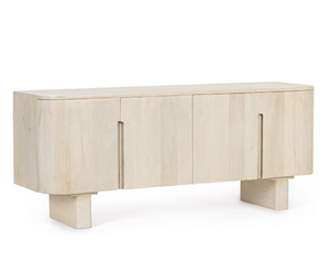 Szafka RTV Bizzotto SERAPIS 140 cm — 4 drzwi, drewno mango