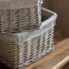 Sylva Sq Lined Basket Grey S/3 430x310x210mm
