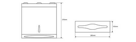 Podajnik ręczników papierowych 285x370x105mm, stal nierdzewna mat