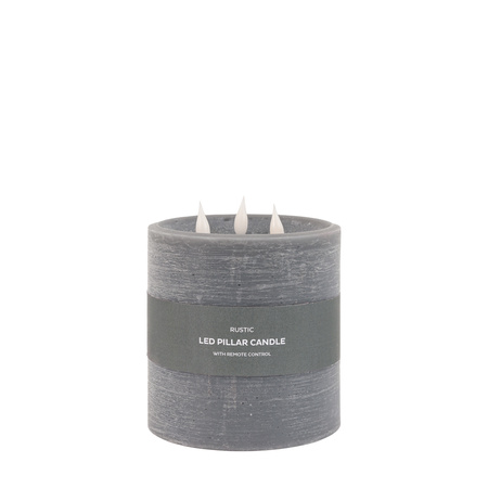 LED 3 Wick Candle Grey 150x150x150mm
