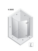 Kabina NESTA chrom 1D pięciokątna lewa Drzwi P 100x80x200 czyste 6mm Active Shield 2.0