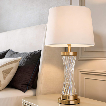 LAMPA NOCNA GLAMOUR BIAŁO-MOSIĘŻNA VILLANOVA