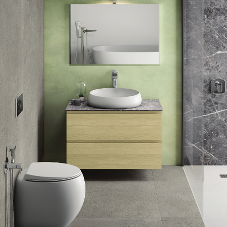 CLOUD Umywalka nablat. owalna 58x40cm biały mat (60cm)