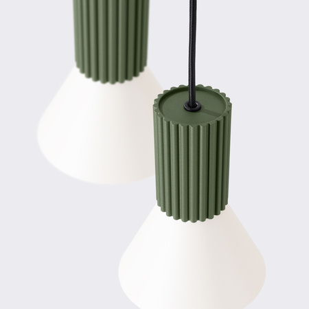 Lampa wisząca ESTRIA 3P beżowa/zielona oliwka