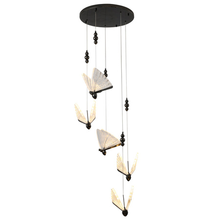 Lampa wisząca BEE LAMP 5, 45 cm- LED, czarna, w kształcie motyla