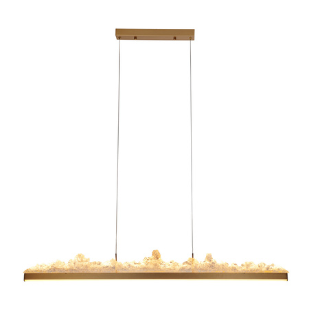 Lampa wisząca MONTANA LONG 125 cm -LED, złota listwa z kryształem