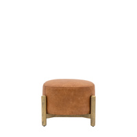 Tindon Footstool Vintage Brown Leather 450x380x360