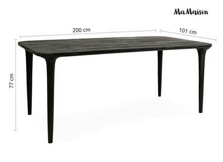 MaMaison stół jadalniany LAMINAR 200      czarny / drewno