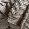 Herringbone Woven Knit Throw Natural 1300x1700mm