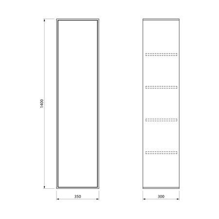 ZANYA słupek wysoki 35x140x30cm biały mat/dub emporio