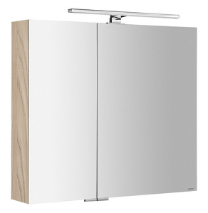 MIRRÓ szafka z lustrem z oświetleniem LED, 80x70x16cm, wiąz Bardini