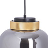 Lampa wisząca BOOM 25 cm - LED, klosz szary- metalizowany, wykonczenie złote