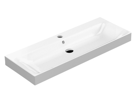 CENTO umywalka ceramiczna 120x45cm, biały