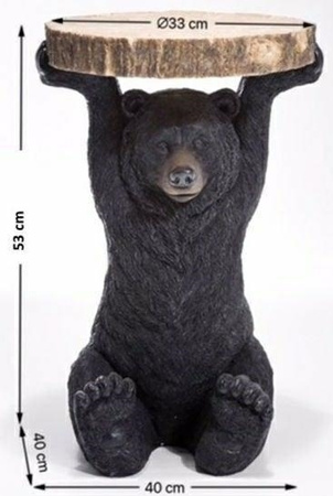 KARE stolik BEAR 53x33 cm drewniany / czarny