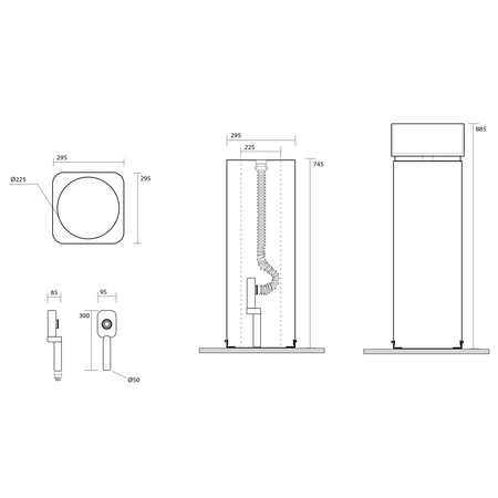 HAKO keramický podstavec volně stojící pro umyvadlo 554331, černá mat