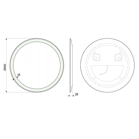 NOA lustro z oświetleniem LED, okrągłe, ø 60cm