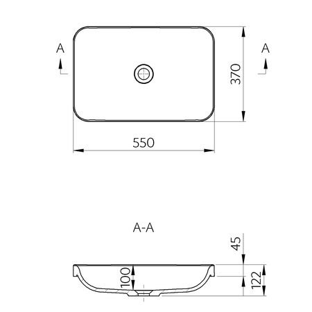 ASTORIA umywalka kompozytowa 55x37cm, biała
