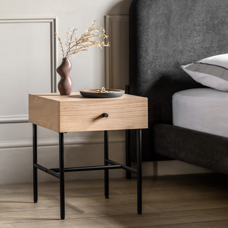 Ashdown 1 Drawer Bedside Natural 400x400x500mm