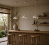 Lampa wisząca STONE 30 cm - biała lampa w stylu japandi