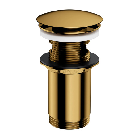 korek klik-klak do umywalki z przelewem, złoty połysk