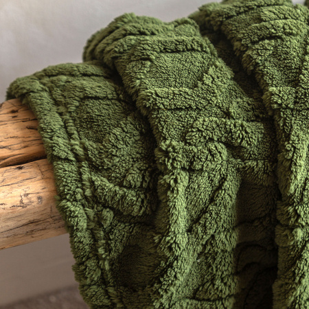 Woodland Cable Knit Throw Forest Green 1300x1700mm