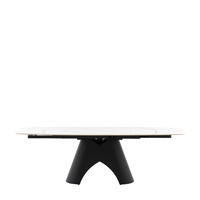 Bresso Dining Table Black 1600/2400x900x760mm