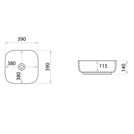 Umywalka nablatowa Galera Mini