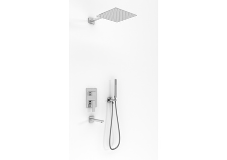 EXCELENT Chrom Zestaw wannowy z deszczownicą 40cm, słuchawką i wylewką wody