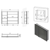 INTEGRA szafka z lustrem do zabudowy, oświetlenie LED, 95x70cm