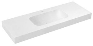 EMICO umywalka, 140x50 cm, wersja L, Rockstone biały mat