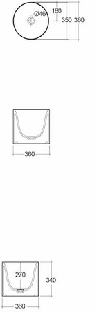 RAK Ceramics PETIT Umywalka nablatowa okrąg 36 X 34 cm biały Połysk z wadą